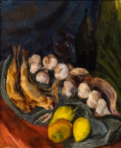 Nature morte aux citrons et à la bouteille
